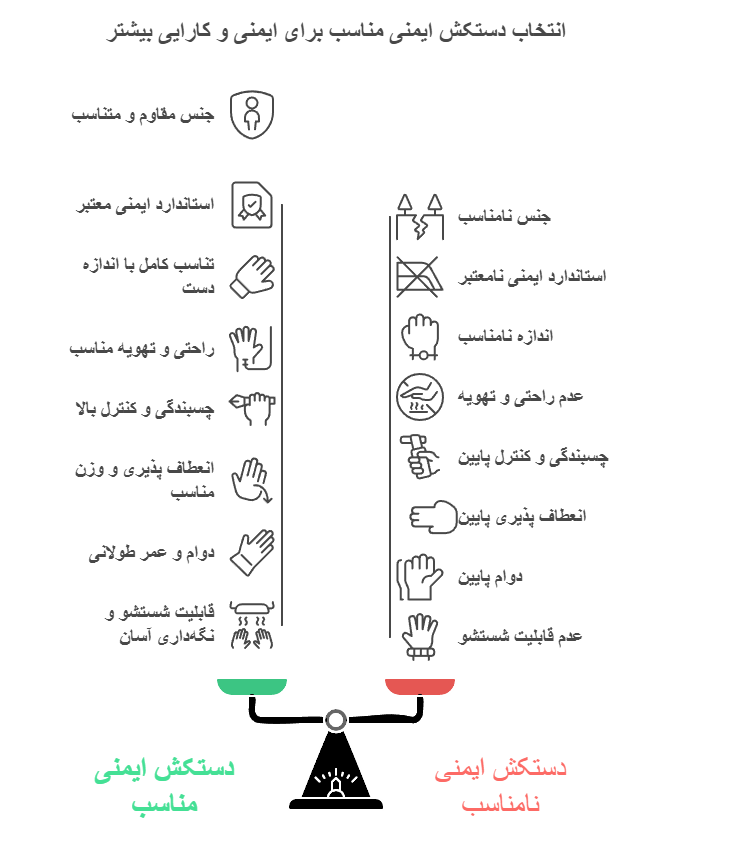 دستکش کار مناسب